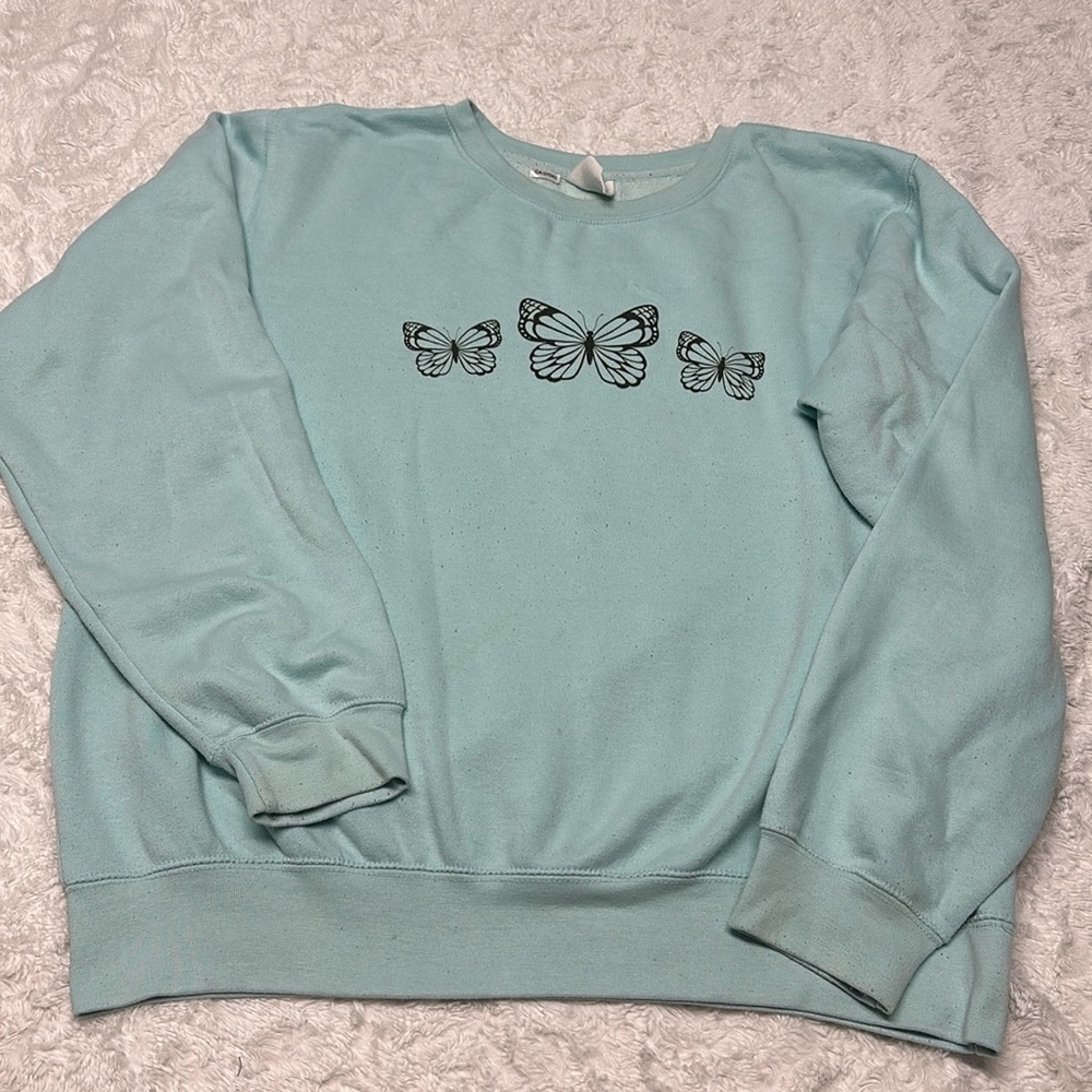 Cute Blue Buttery Oversized Pullover Sweater